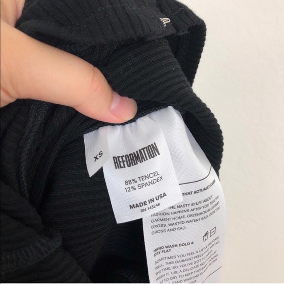 REFORMATION Prestin Ribbed LS Top in Black XS - Picture 6 of 6
